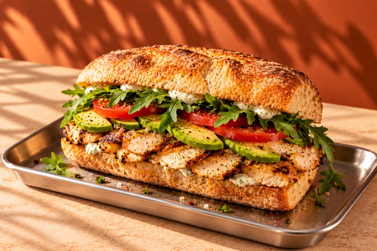Grilled Chicken & Pesto Sandwich