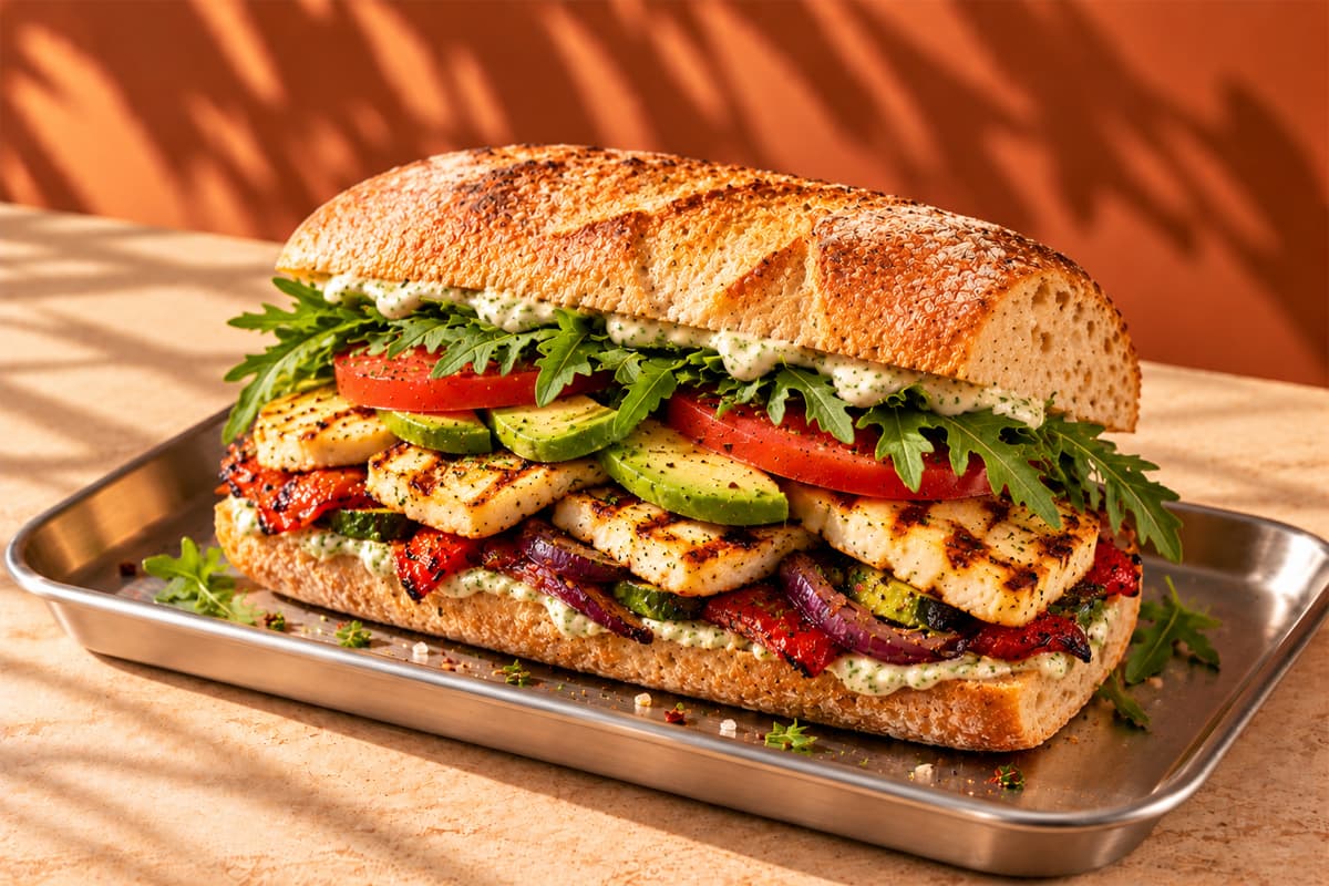 Grilled Halloumi & Avocado Sandwich